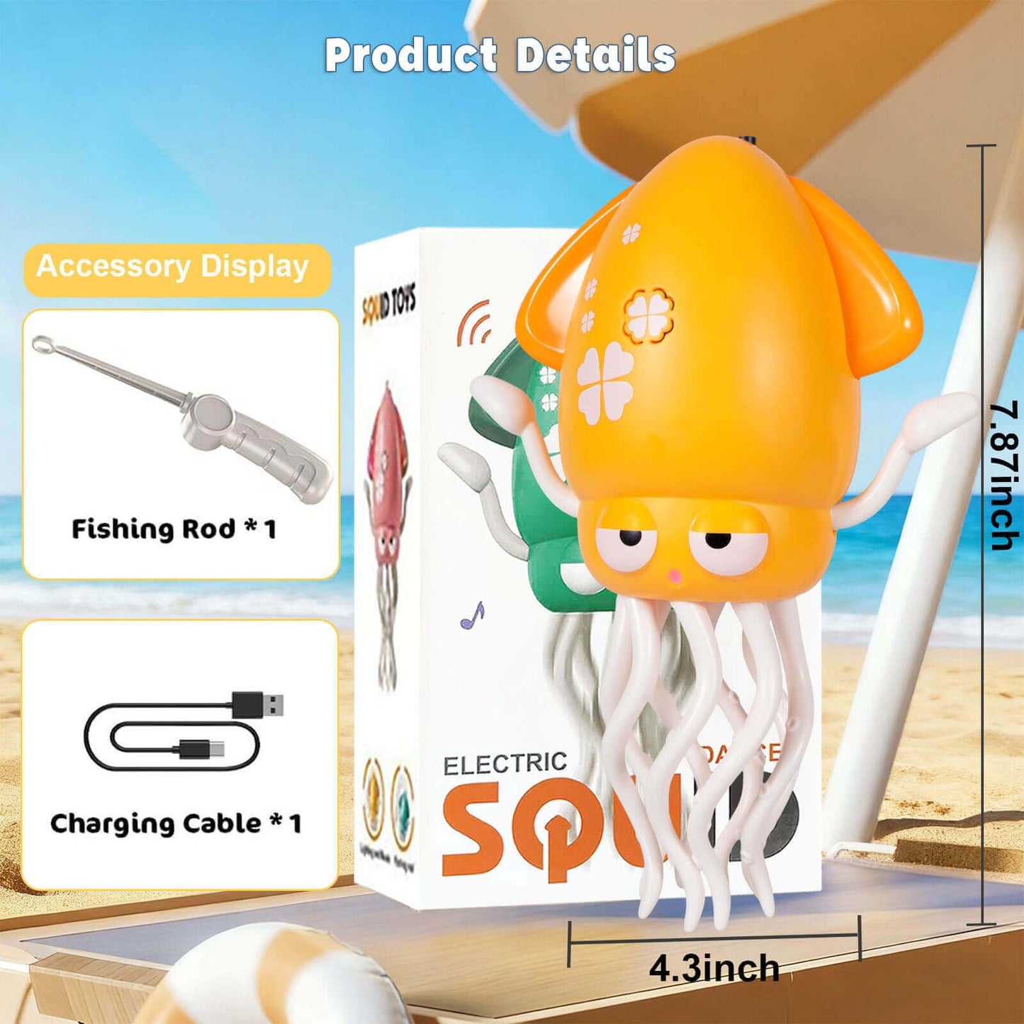 HLXY Dancing Octopus Baby Toy – USB Rechargeable Tummy Time Crawling Octopus with Lights & Music