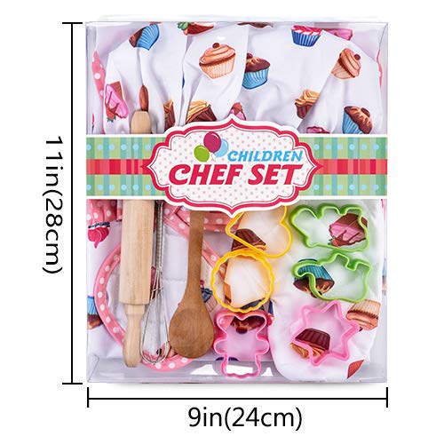 HmiL-U Chef Set for Kids — 13-Piece Cooking & Baking Kit (Apron, Hat, Mitts)