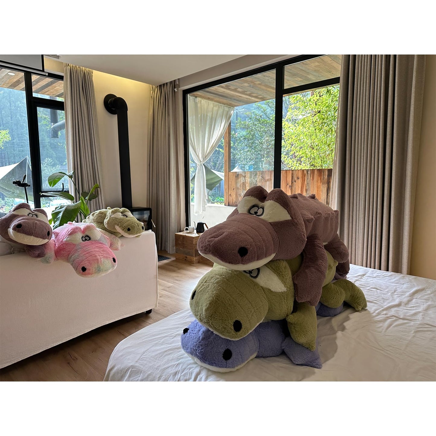 Hofun4U Alligator Plush Pillow 67-Inch Green – Cozy Plush Decor & Gift
