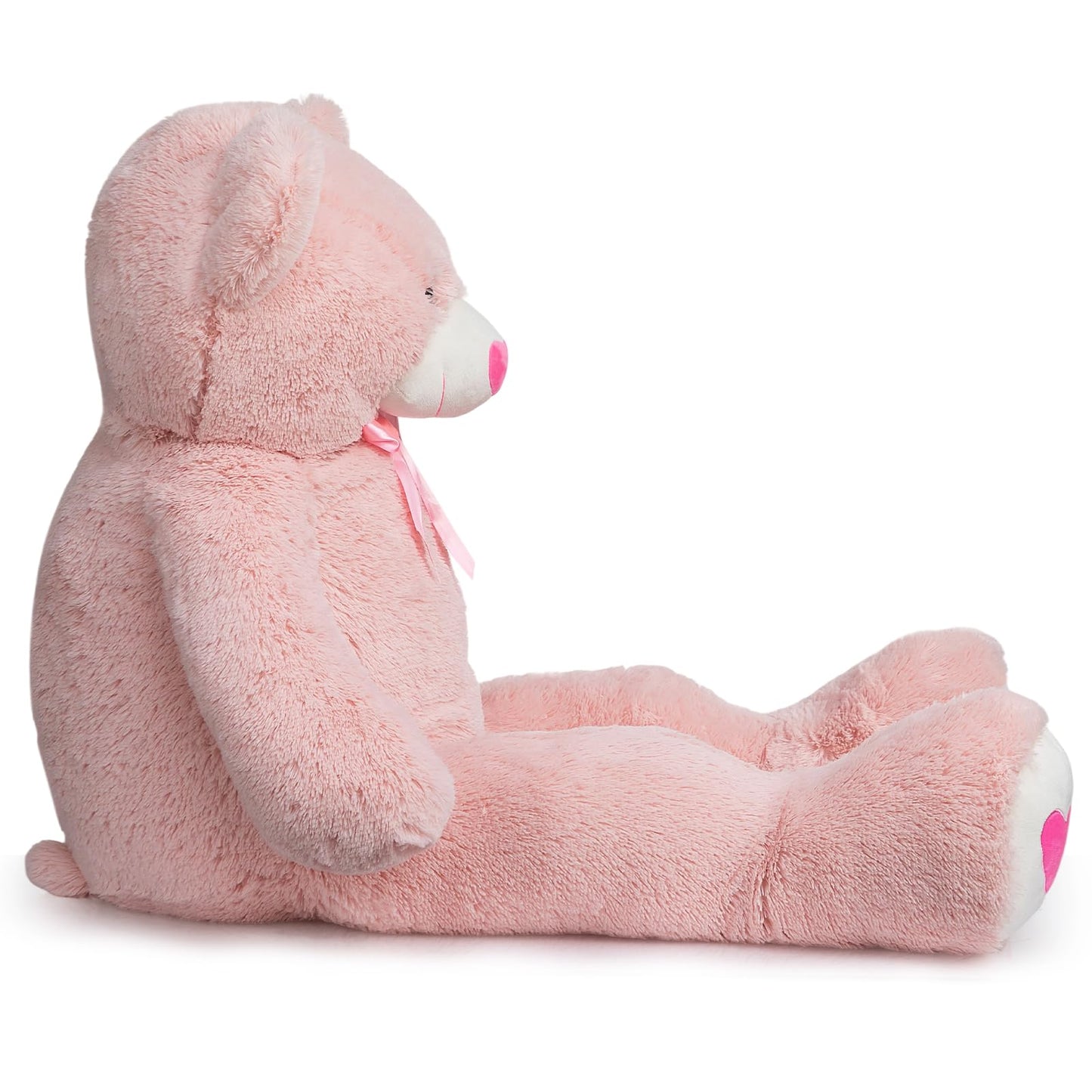 HollyHOME Giant 4ft Pink Teddy Bear – Soft Plush Heart Gift for Girlfriend, Mom & Kids