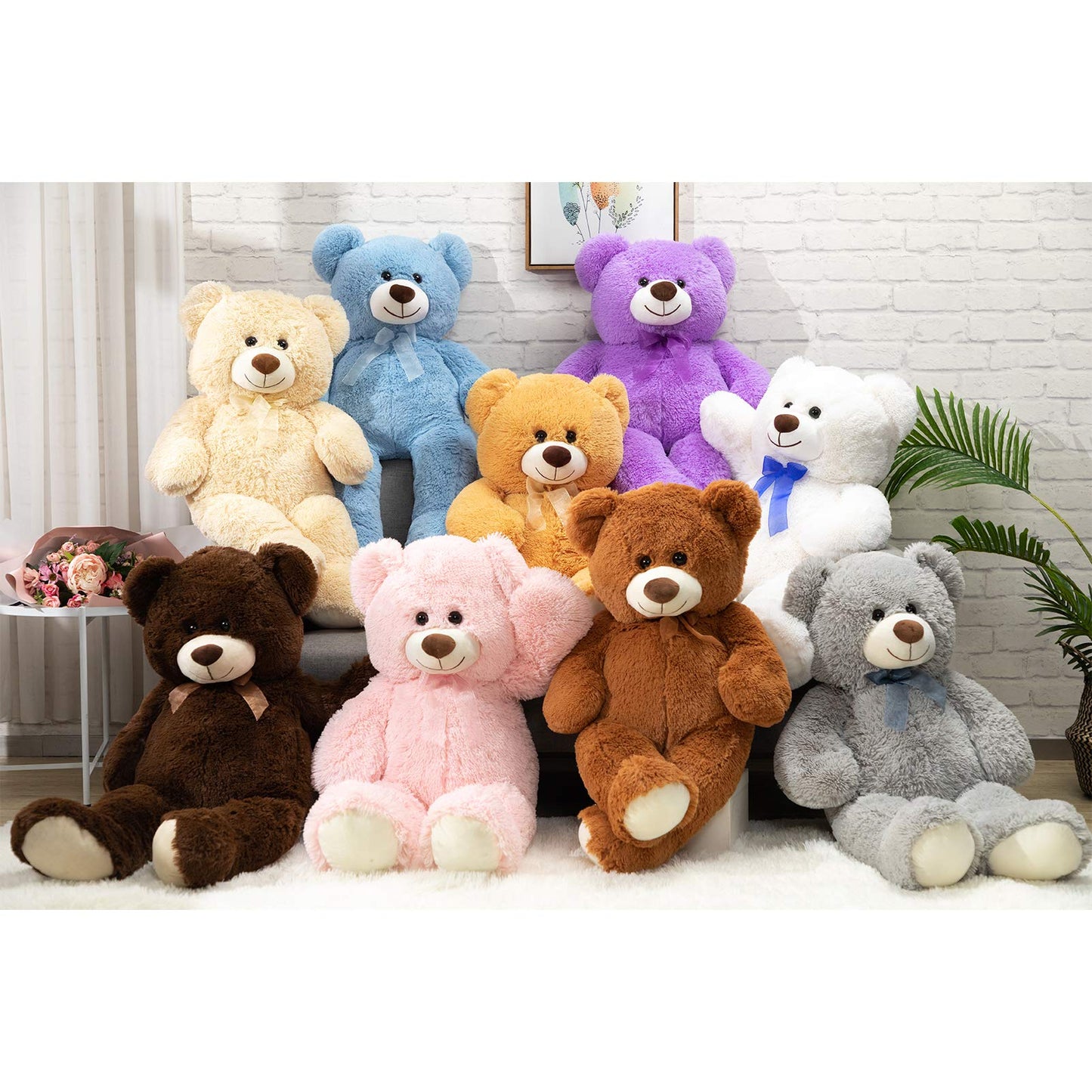 HollyHOME Big Teddy Bear - 36-Inch Brown Plush Stuffed Animal Gift