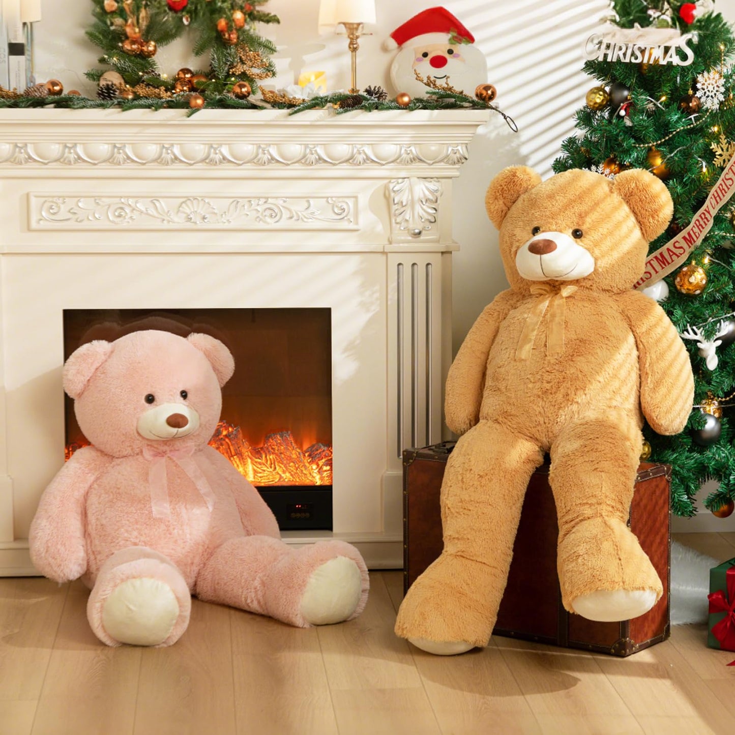 HollyHOME Giant Teddy Bear 48-Inch Tan Plush – Big Teddy Gift for Kids & Loved Ones