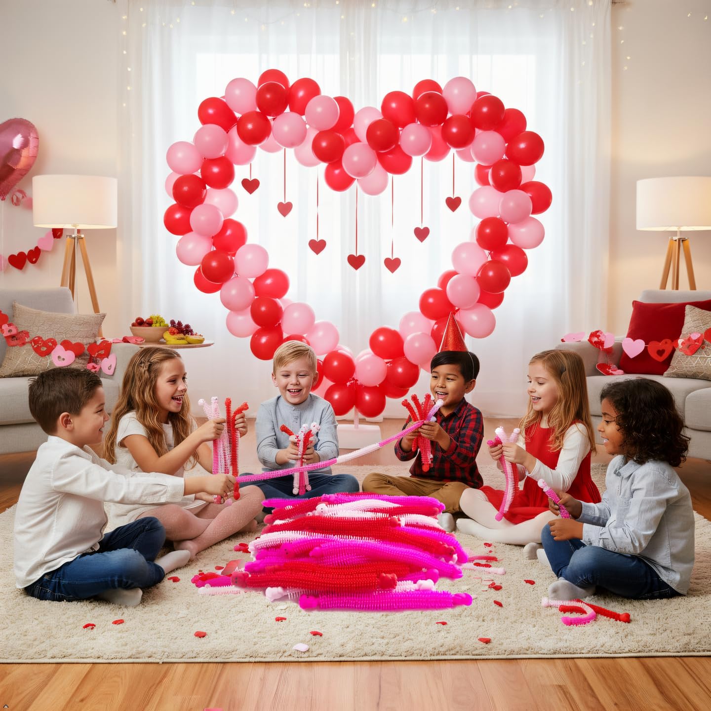 Holydeck Valentines 36-Pack Stretchy Strings – Colorful Sensory Fidget Toys for Kids, Party Favors & Gifts