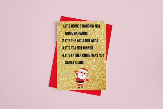 Its Father Christmas not Santa Christmas Card