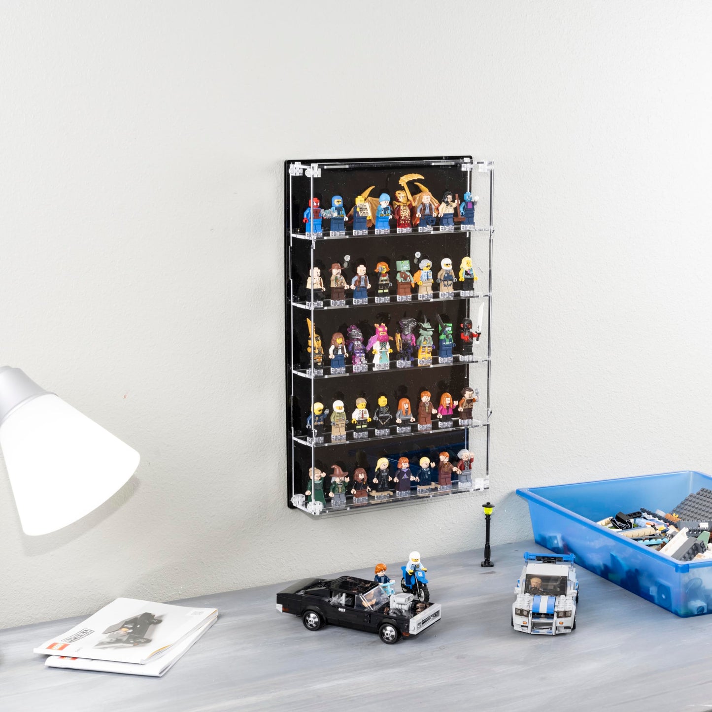 Homelodge Acrylic Minifigure Display Case — Wall-Mount for 40 Figures