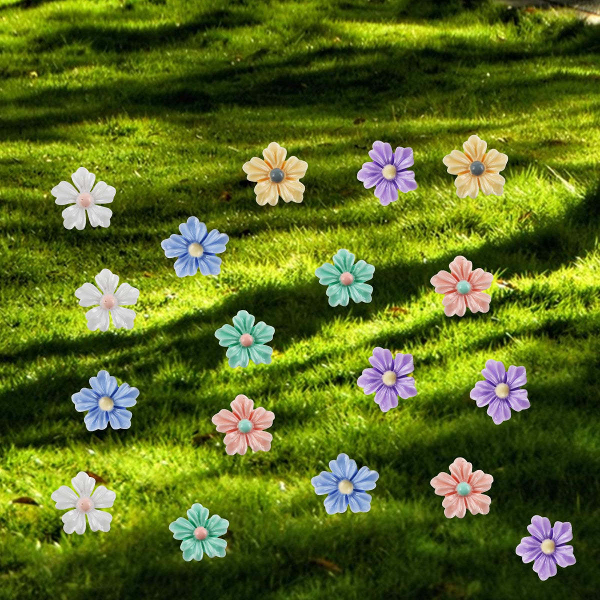 HOMICO 100 Pcs Tiny Dollhouse Flowers – Resin Miniatures for Crafts & Fairy Gardens