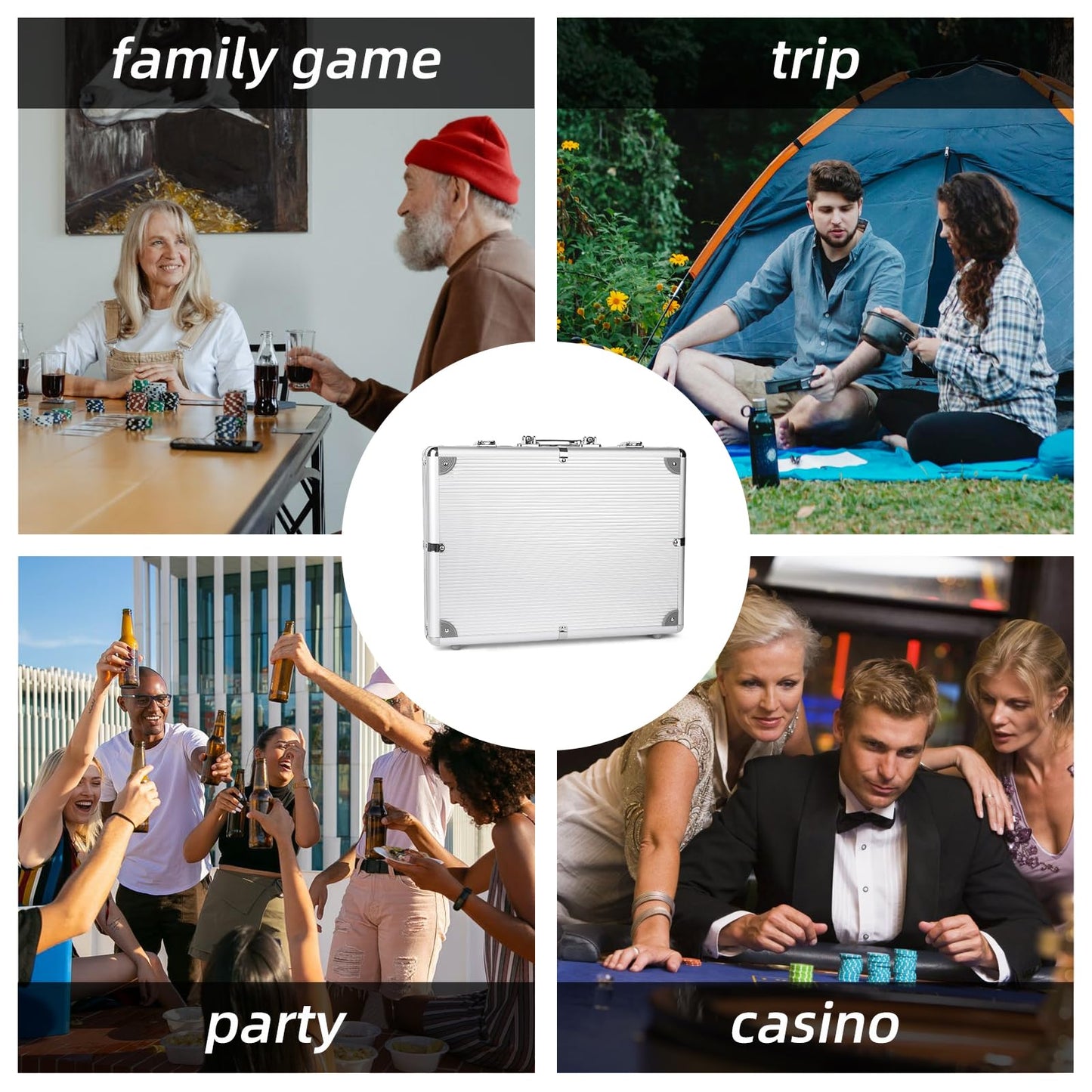 Homwom Poker Chip Set - 500pcs with Aluminum Case | 11.5 g Casino-Quality Chips for Home Games