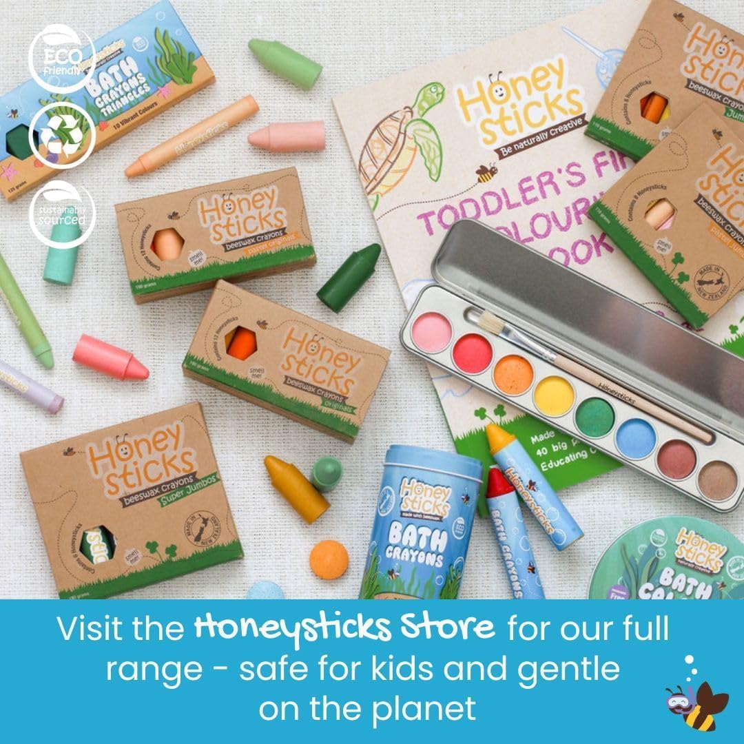 Honeysticks Super Jumbo Bath Crayons – Non-Toxic, Fragrance-Free 7-Pack for Toddlers 1-3 & Kids 4-8
