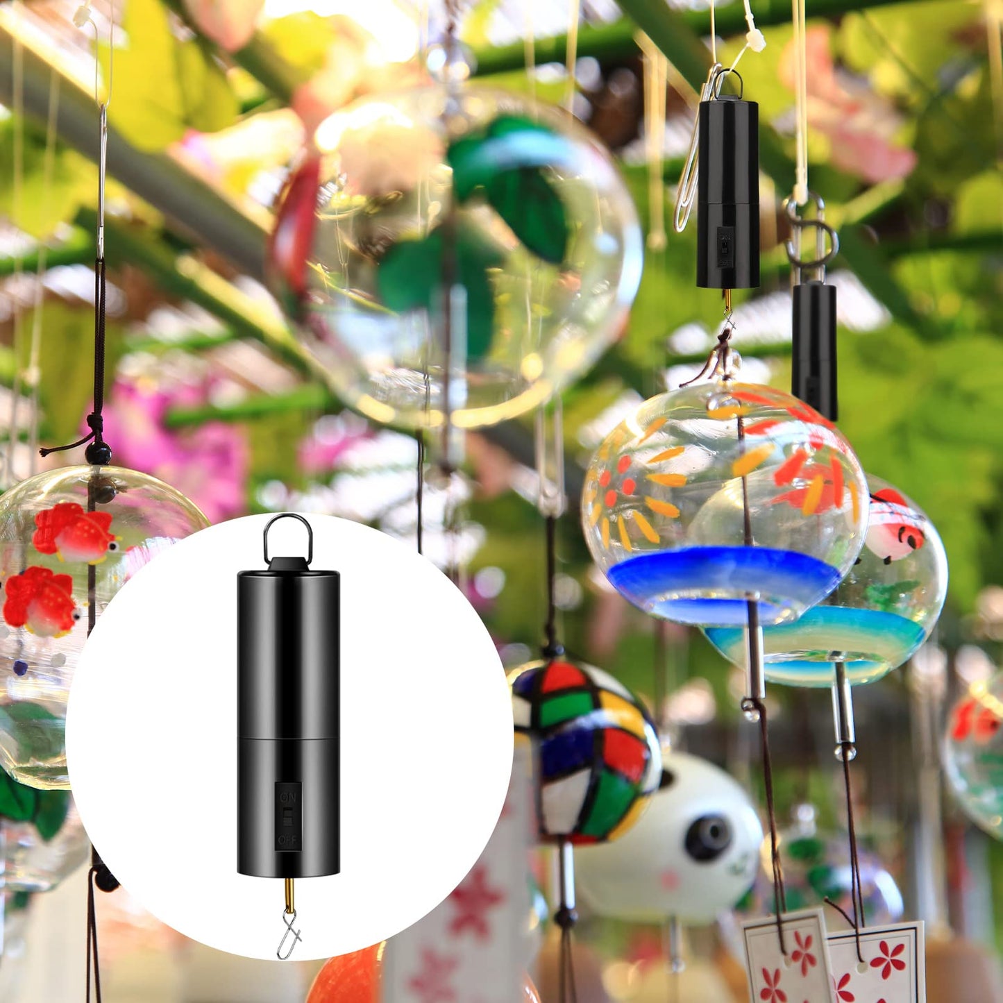 Honoson Hanging Black Rotating Wind Spinner Motor – Battery-Operated Garden Decor