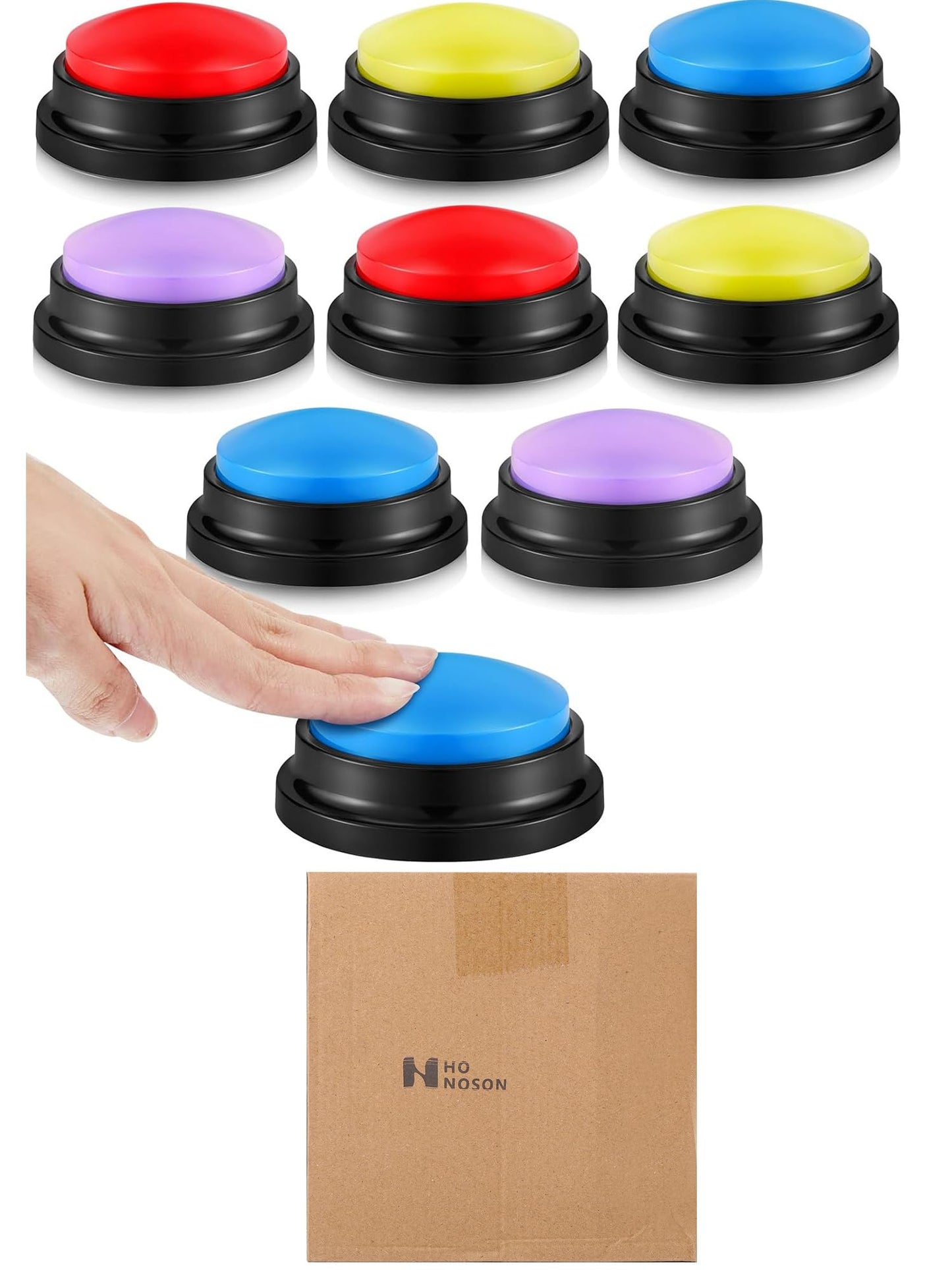 Honoson 8-Piece Recordable Buzzers for Trivia Games | Classroom & Team Activities