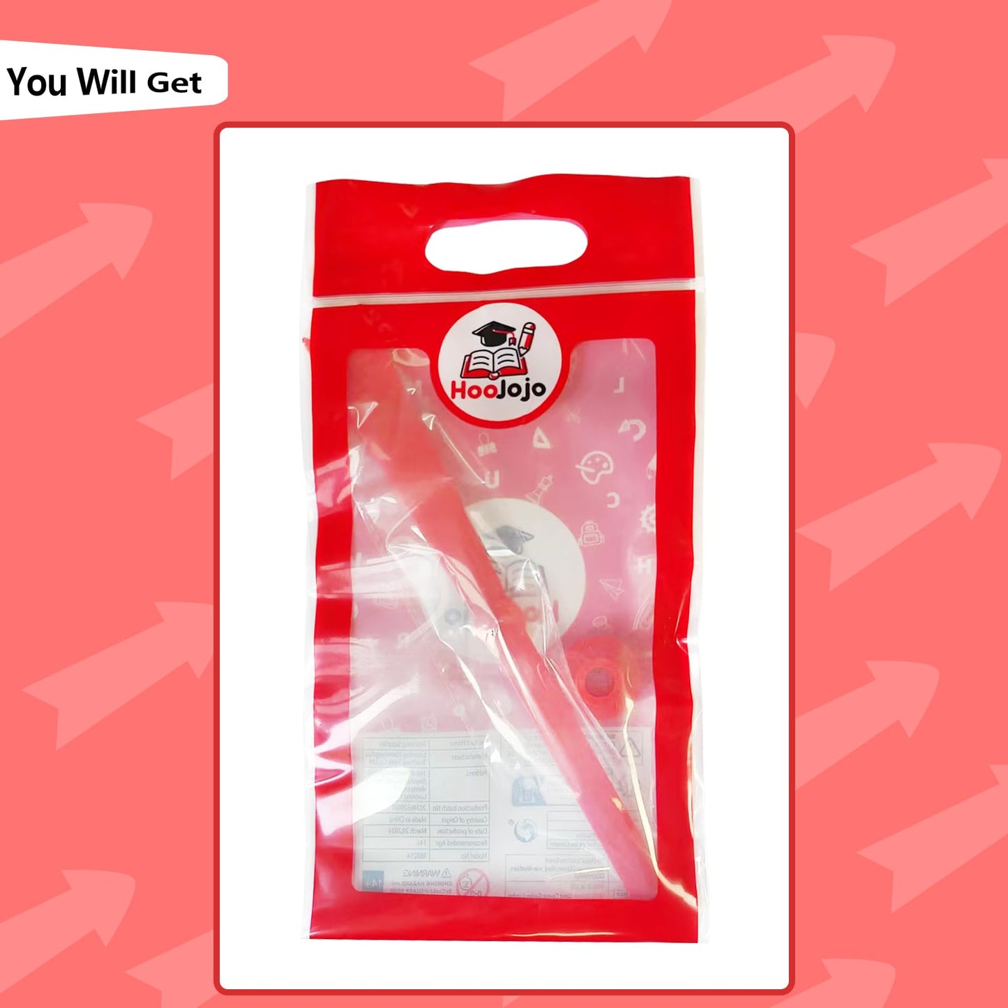 HOOJOJO Large Arrow Spinner - 11.8 in Red Plastic with Suction Cup for Classroom Activities