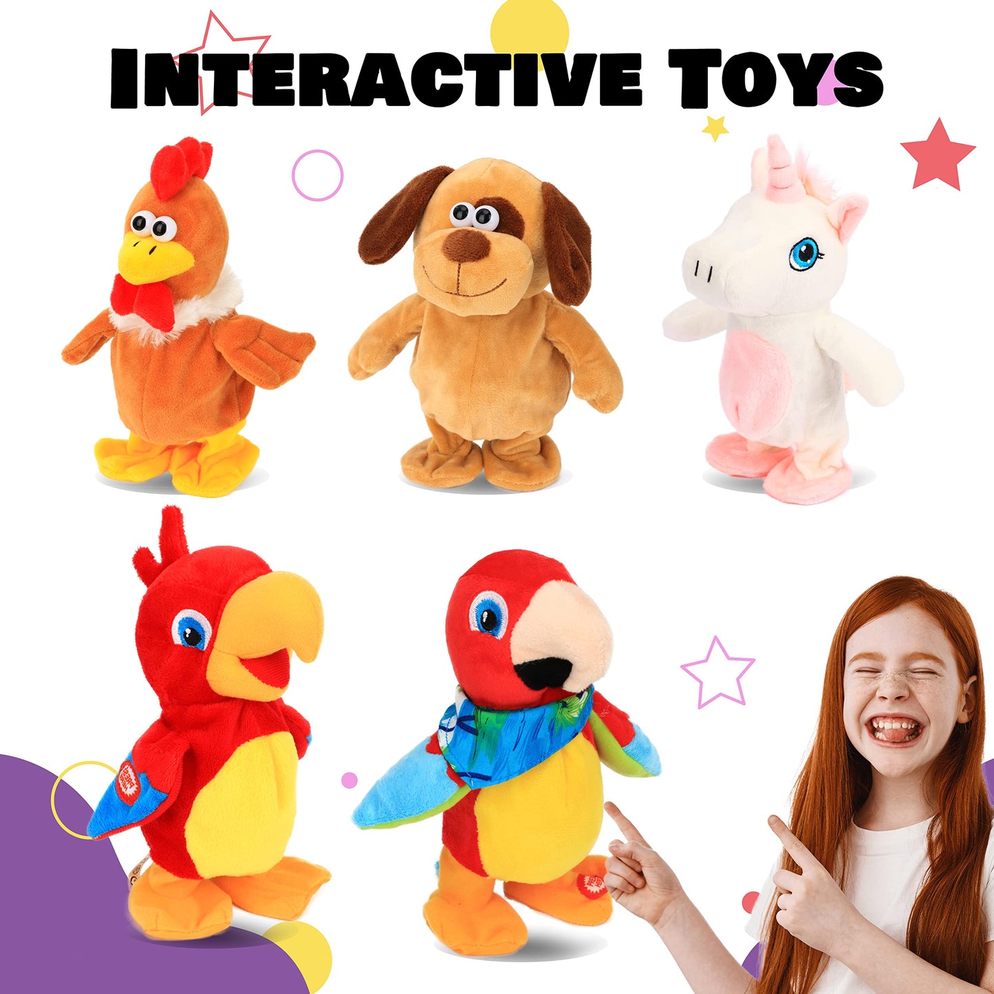 Hopearl Talking Chicken: Repeats What You Say - Interactive 9-Inch Plush Toy