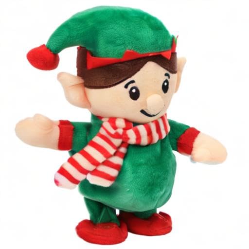Hopearl Talking Singing Elf – Interactive Repeating Plush Buddy for Toddlers, 8.5-inch Green
