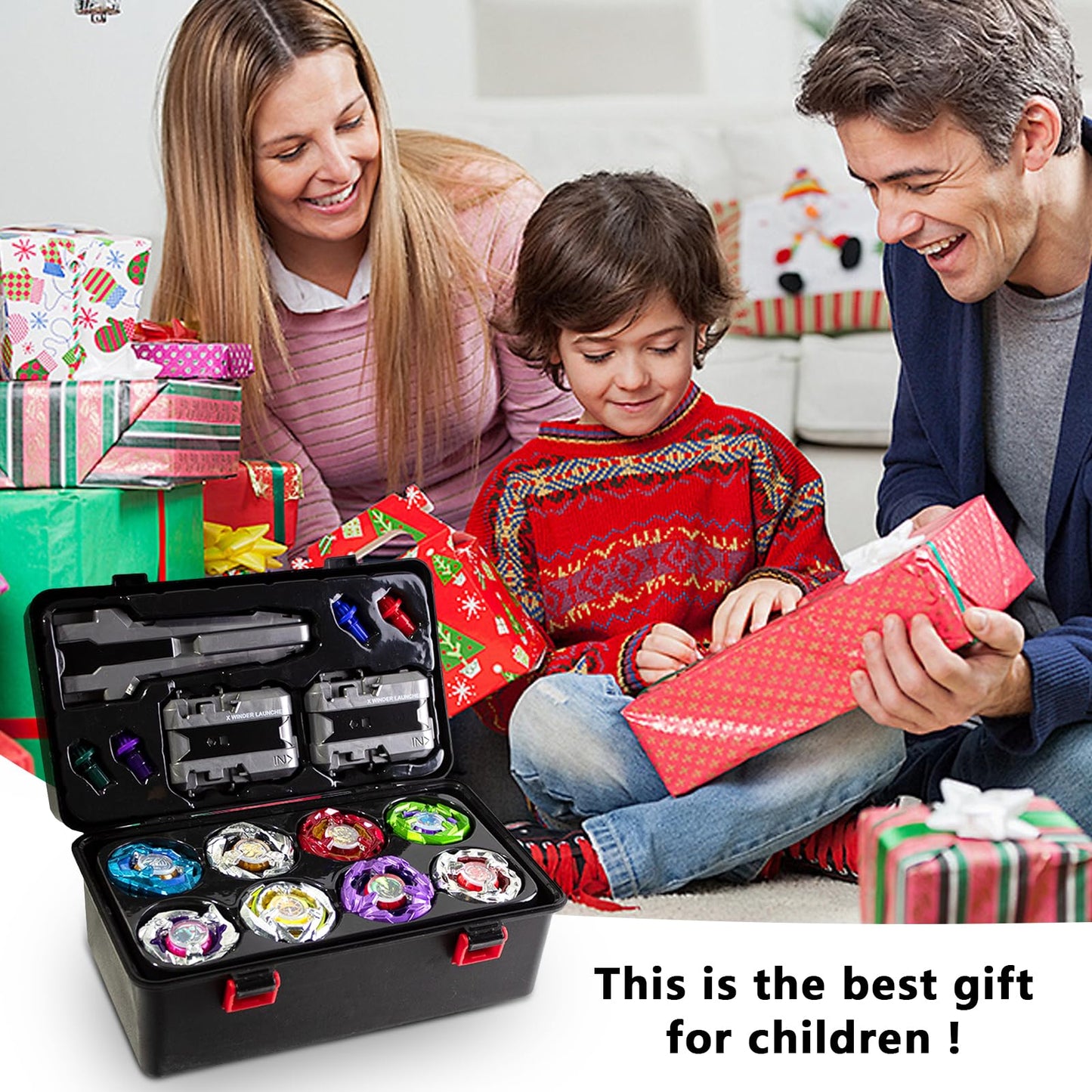 Hopture Battle Spinning Top Set — 12 Tops, Launchers & Accessories