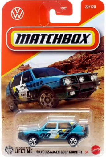 Hot Wheels Matchbox 1990 Volkswagen Golf Country Blue – 1:64 Diecast, 22/125