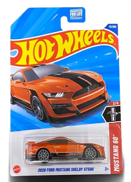 Hot Wheels 2020 Ford Mustang Shelby GT500 1:64 Die-Cast – Orange, Mustang 60 Series 2/5