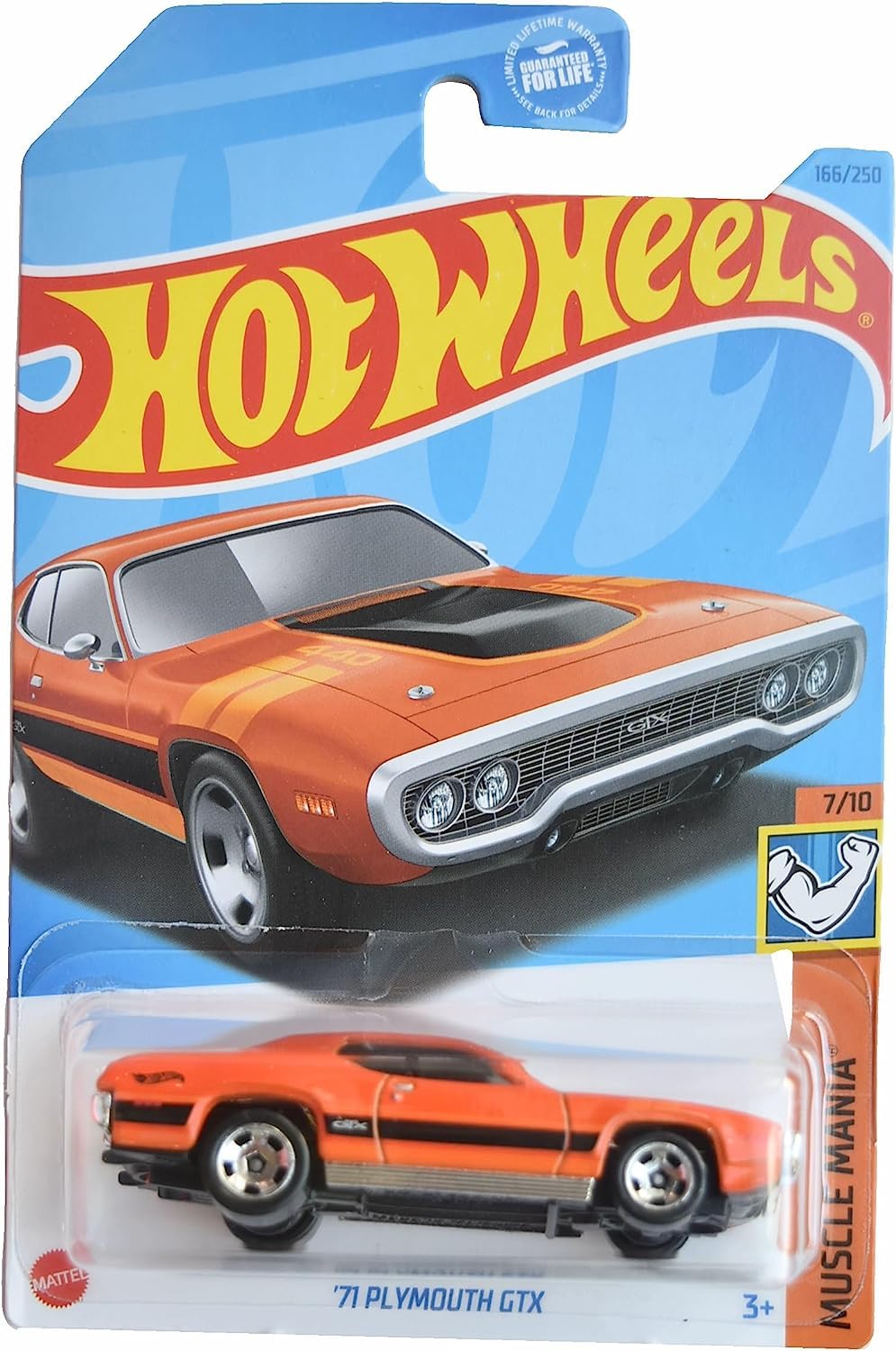 Hot Wheels '71 Plymouth GTX – Muscle Mania Orange 1:64 Die-Cast (166/250)