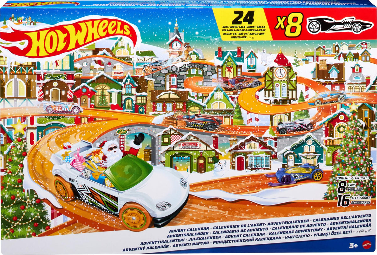 Hot Wheels 2023 Advent Calendar: 8x 1:64 Cars, 16 Winter Accessories & Playmat