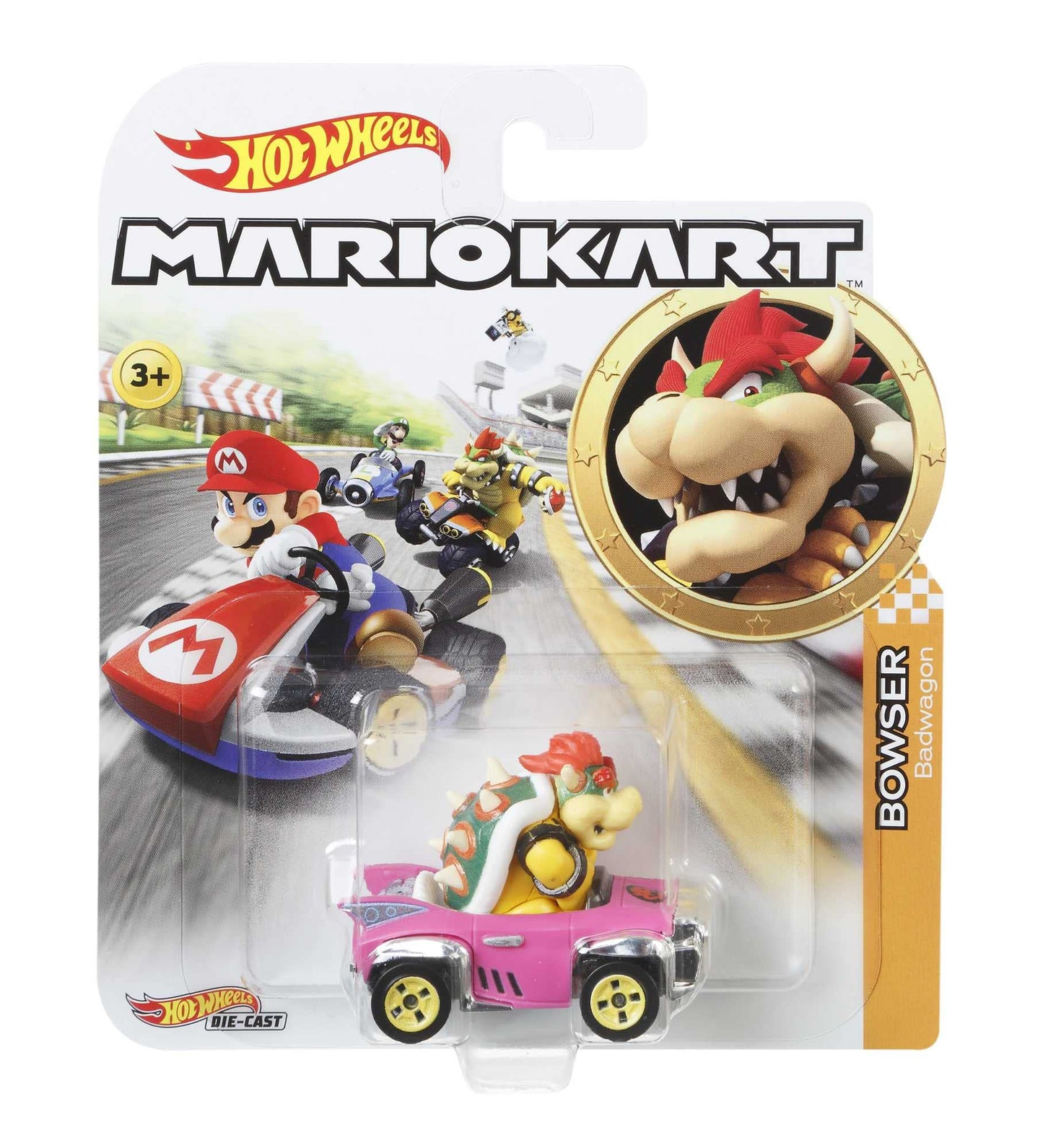 Hot Wheels GBG31 Mario Kart Bowser with Badwagon – 1:64 Die-Cast Vehicle