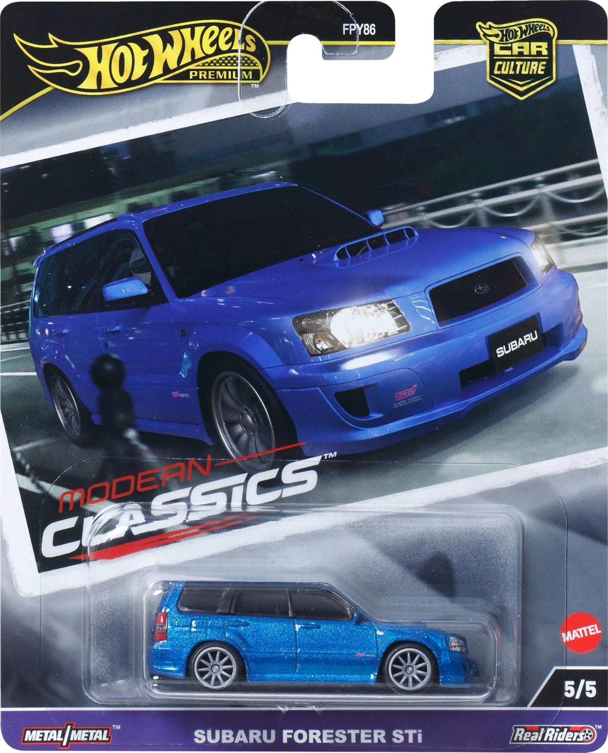 Hot Wheels Premium Car Culture Subaru Forester STI 1:64 Die-Cast with Real Riders