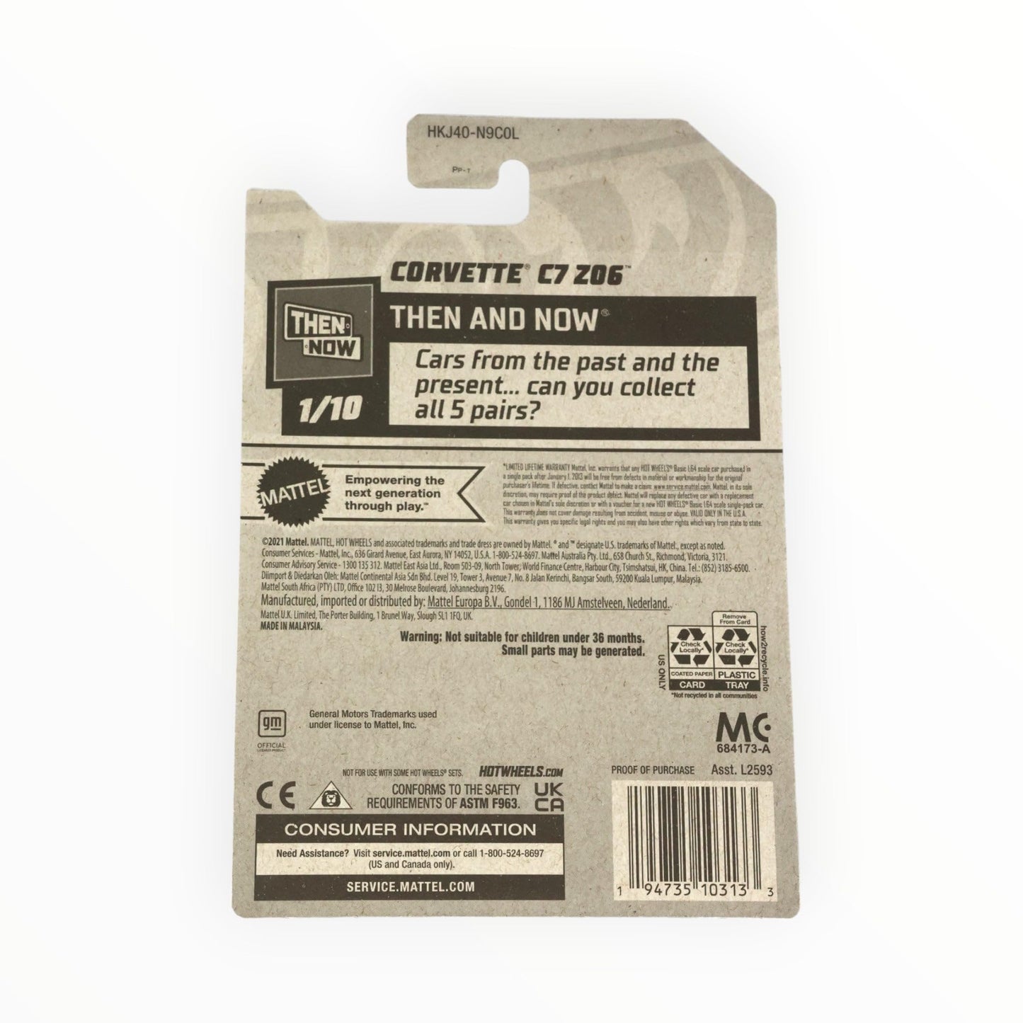 Hot Wheels Corvette C7 Z06 Then and Now 1:64 Die-Cast – Limited Edition Gray (193/250)