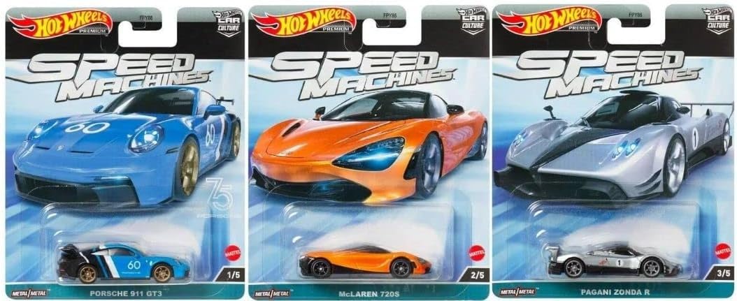 Hot Wheels Car Culture 2023 Speed Machines Bundle — 5 Diecast Vehicles (FPY86-959A)