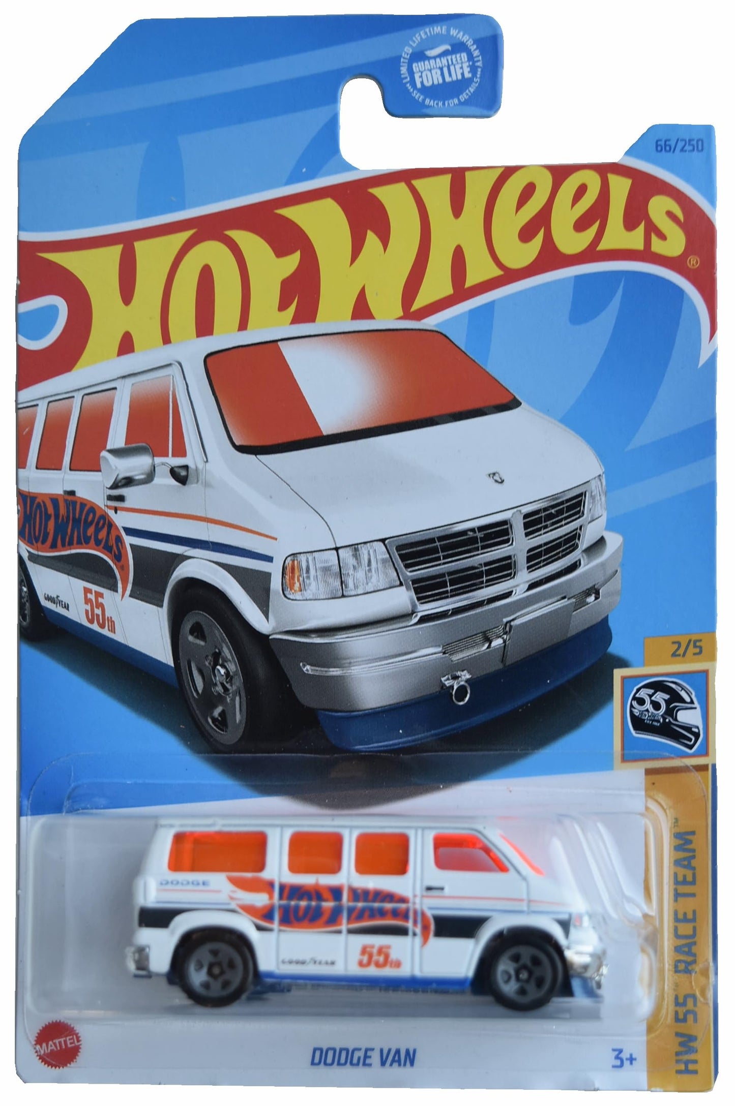 Hot Wheels Dodge Van HW 55th Race Team 2/5 White 66/250 | 1:64 Die-Cast
