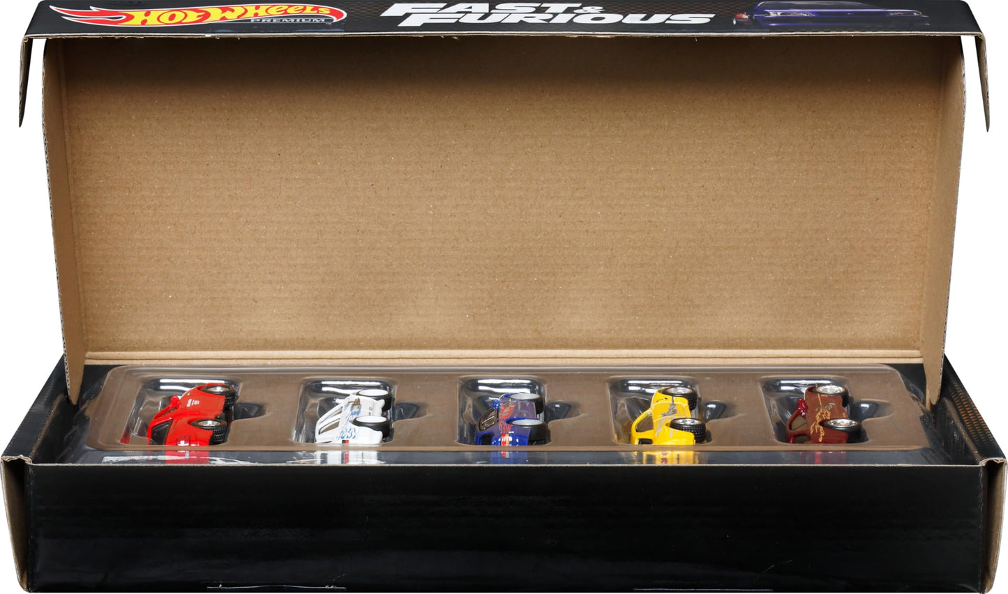 Hot Wheels Premium Fast & Furious Bundle — 5 Die-Cast Cars in Collectible Box (1:64 Scale)