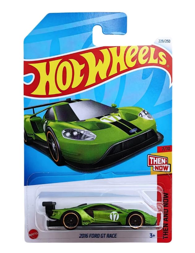 Hot Wheels 2016 Ford GT Race Car (Green) – Then and Now 7/10, 1:64 Die-Cast
