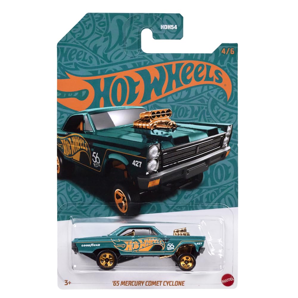 Hot Wheels Collectible Die-Cast Vehicle - 1965 Mercury Comet Cyclone Teal & Gold (HDH54-4/6)