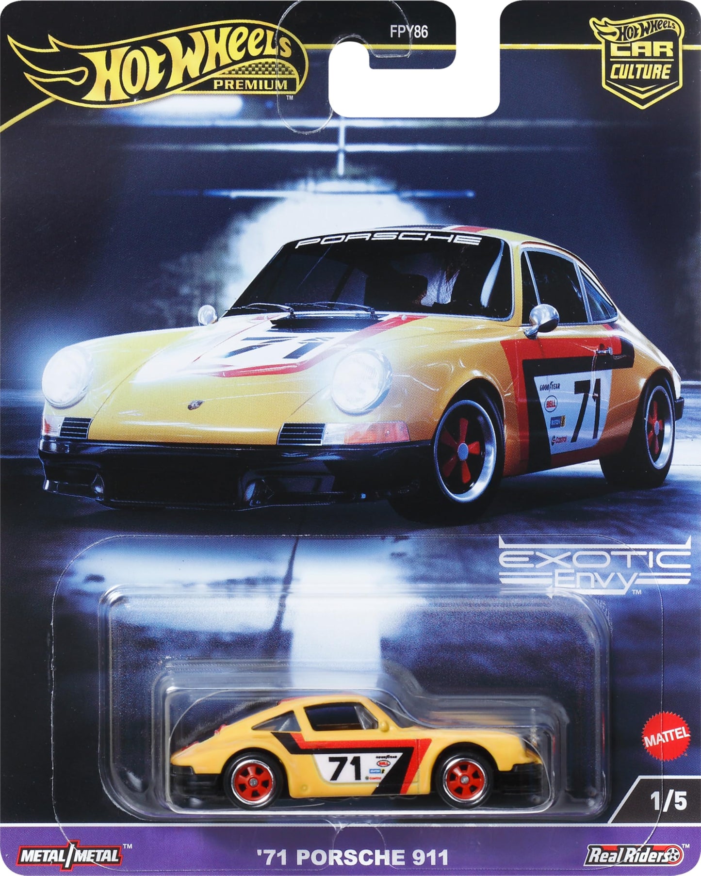 Hot Wheels Premium Car Culture: 1:64 Porsche 911 – Real Riders, Metal/Metal