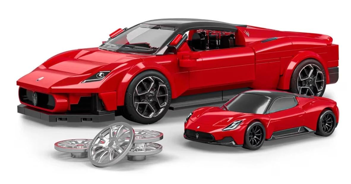 Hot Wheels 1/32 Maserati MC20 Building Kit – 250 Pieces with 1/64 Mini Car | Mattel Brick Shop