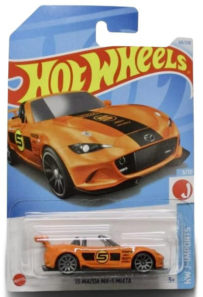 Hot Wheels 1:64 Scale Mazda MX-5 Miata Orange | HW J-Imports 3/10, 15-Car Set