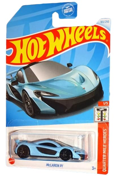 Hot Wheels McLaren P1 1/5 Scale – Light Blue Quarter Mile Heroes Die-Cast Model