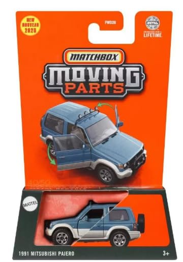 Hot Wheels Matchbox Moving Parts 1991 Mitsubishi Pajero – 1:64 Diecast SUV (Blue)