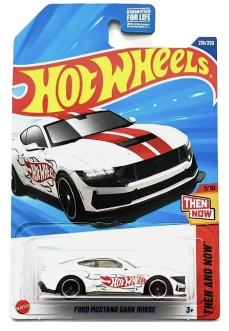 Hot Wheels Ford Mustang Dark Horse White – Then & Now 1:64 Diecast Vehicle