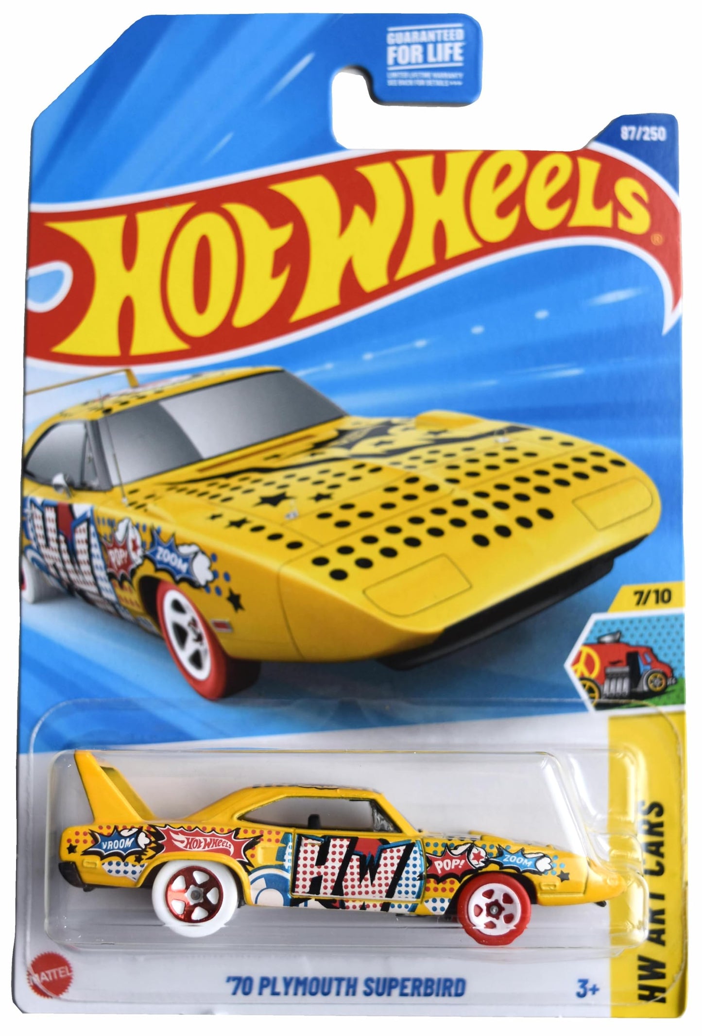 Hot Wheels 70 Plymouth Superbird – HW Art Cars 7/10 Yellow (1:64)