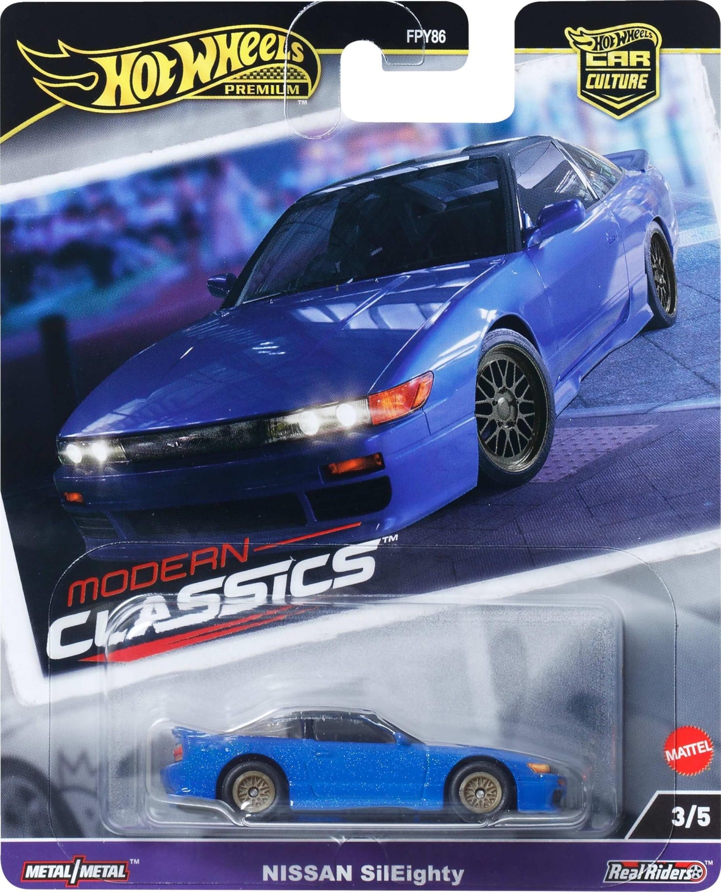 Hot Wheels Premium Car Culture: Nissan SilEighty 1:64 Die-Cast with Real Riders
