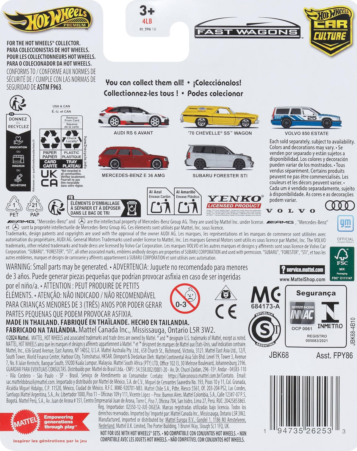 Hot Wheels Premium Car Culture Volvo 850 Estate – 1:64 Die-Cast with Real Riders Tires