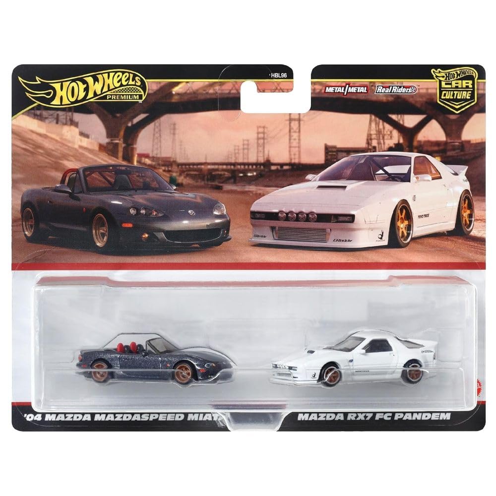 Hot Wheels Premium 2-Pack '04 Mazda Mazdaspeed Miata / Mazda RX-7 FC Pandem HRR75 | Car Culture