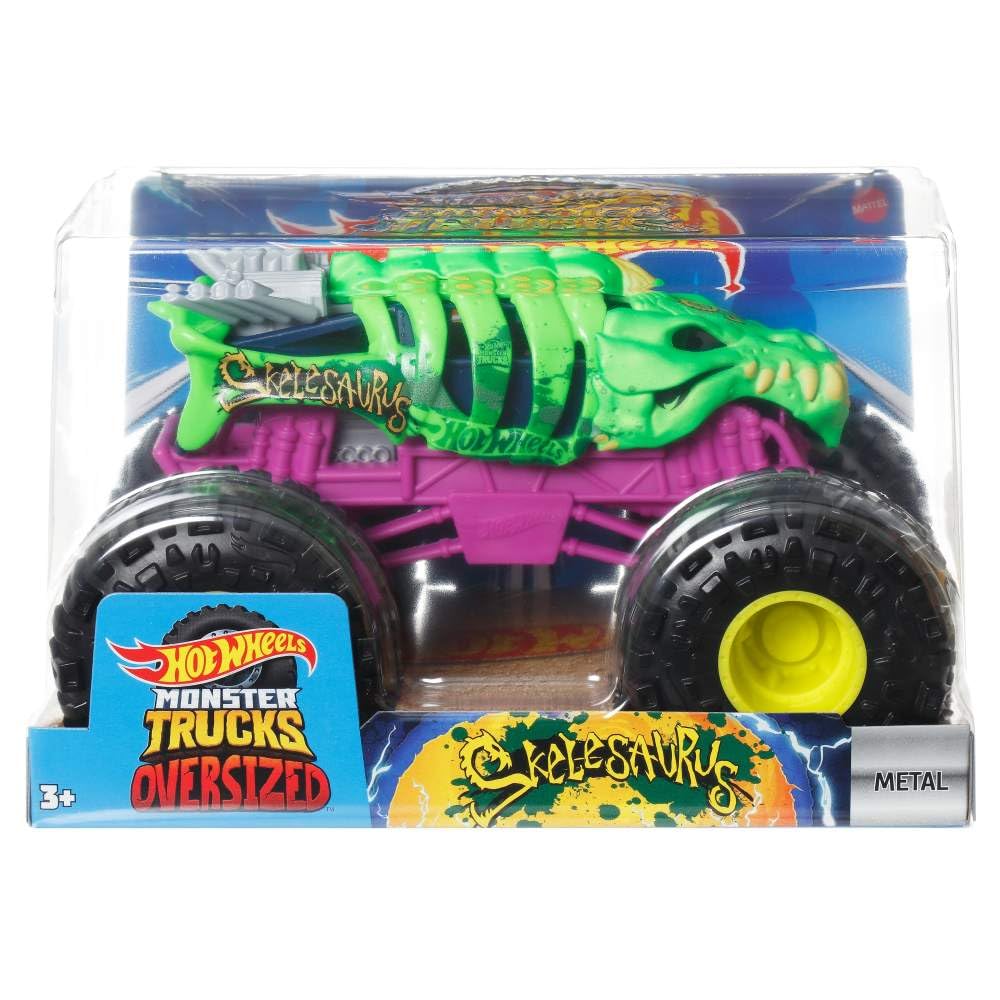 Hot Wheels Monster Trucks Skelesaurus 2024 Toy – 1:24 Scale Die-Cast