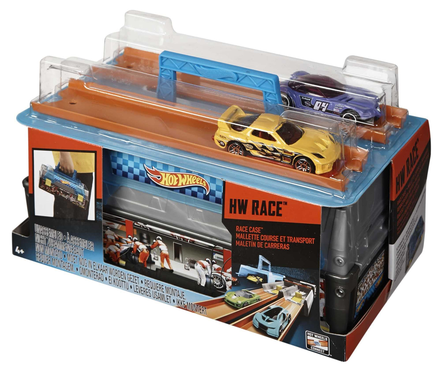 Hot Wheels Race Case Playset with Dual Launchers & 1:64 Cars
