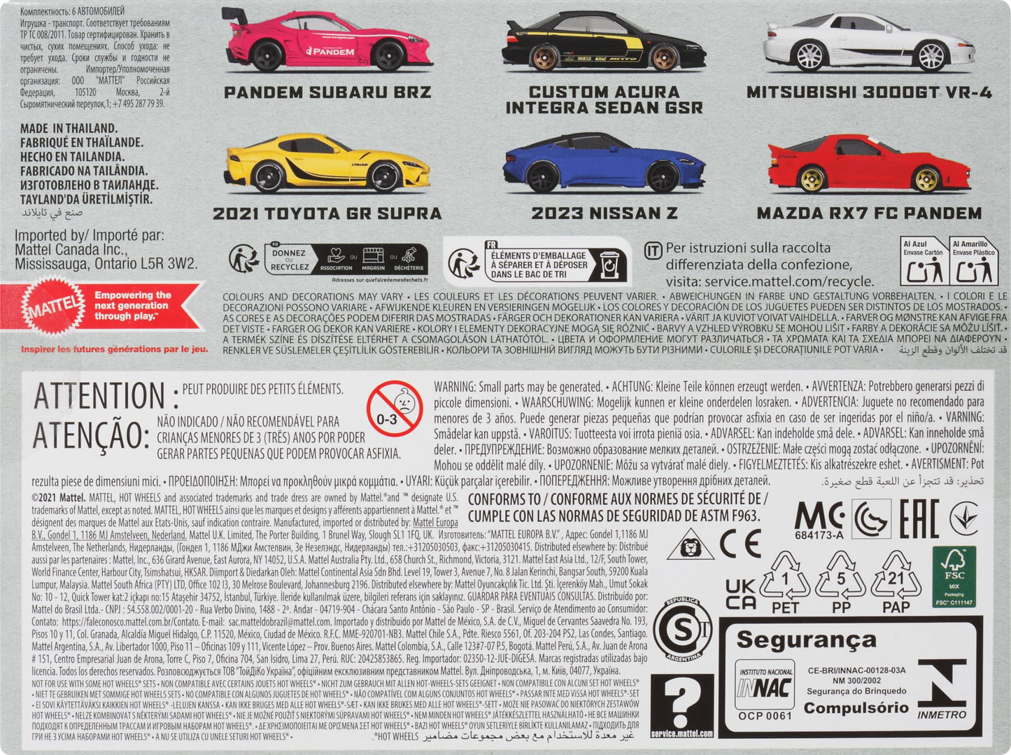 Hot Wheels Streets of Japan 6-Pack – 1:64 Die-Cast Cars, All-Metal Collectible Set