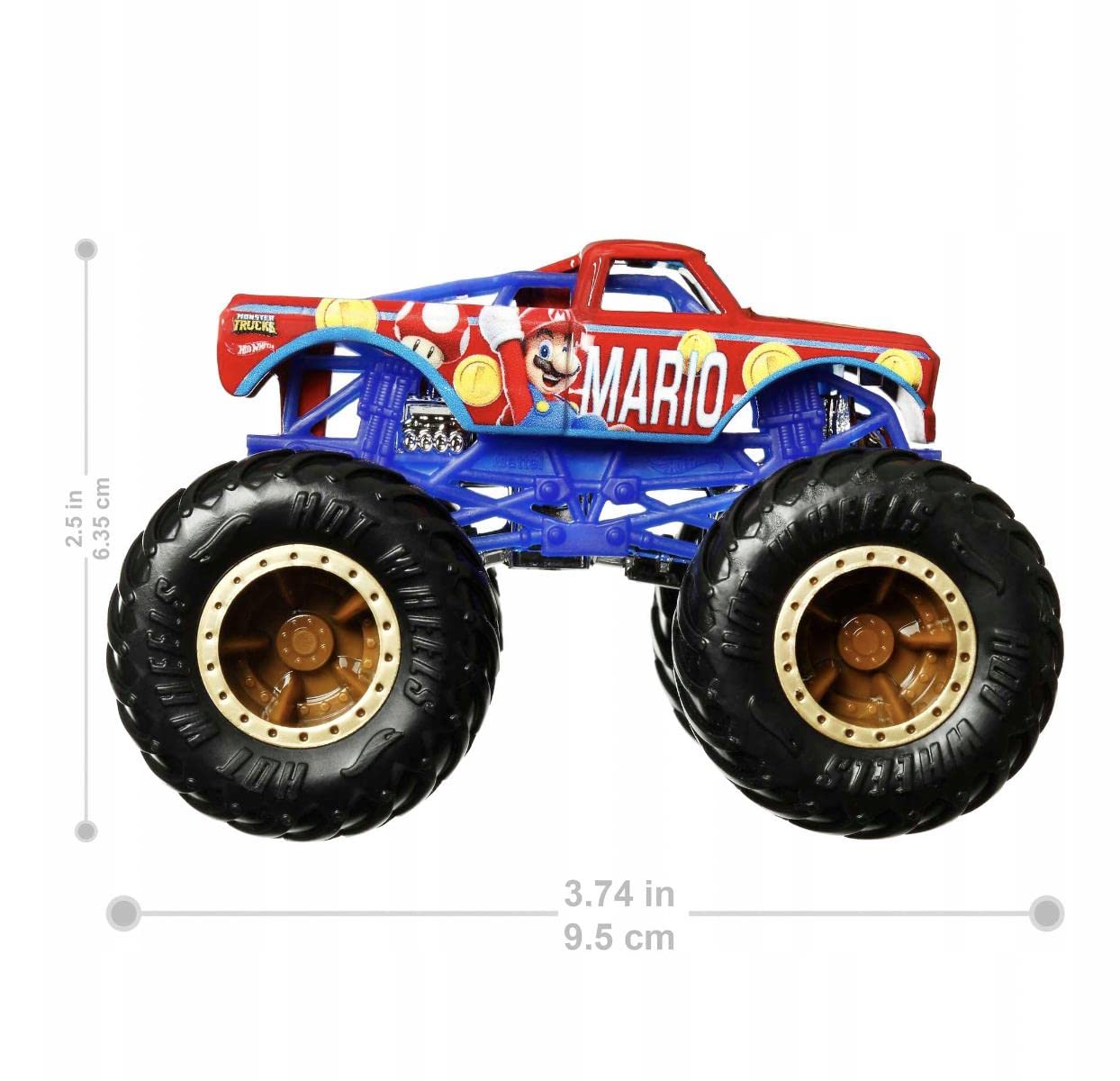 Hot Wheels Super Mario Monster Trucks Series - 9 cm Die-Cast Collectible