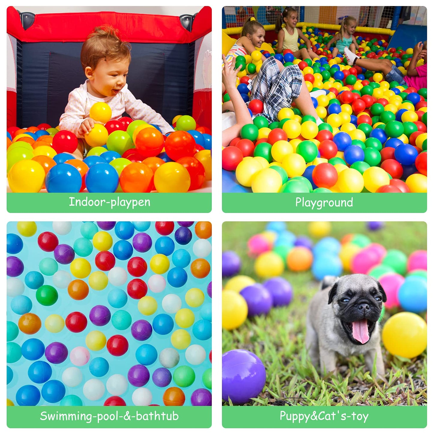 Hovenlay Ball Pit Balls – 7 Colors, BPA & Phthalate Free, Crush-Proof Plastic (400 Balls) with Storage Bag