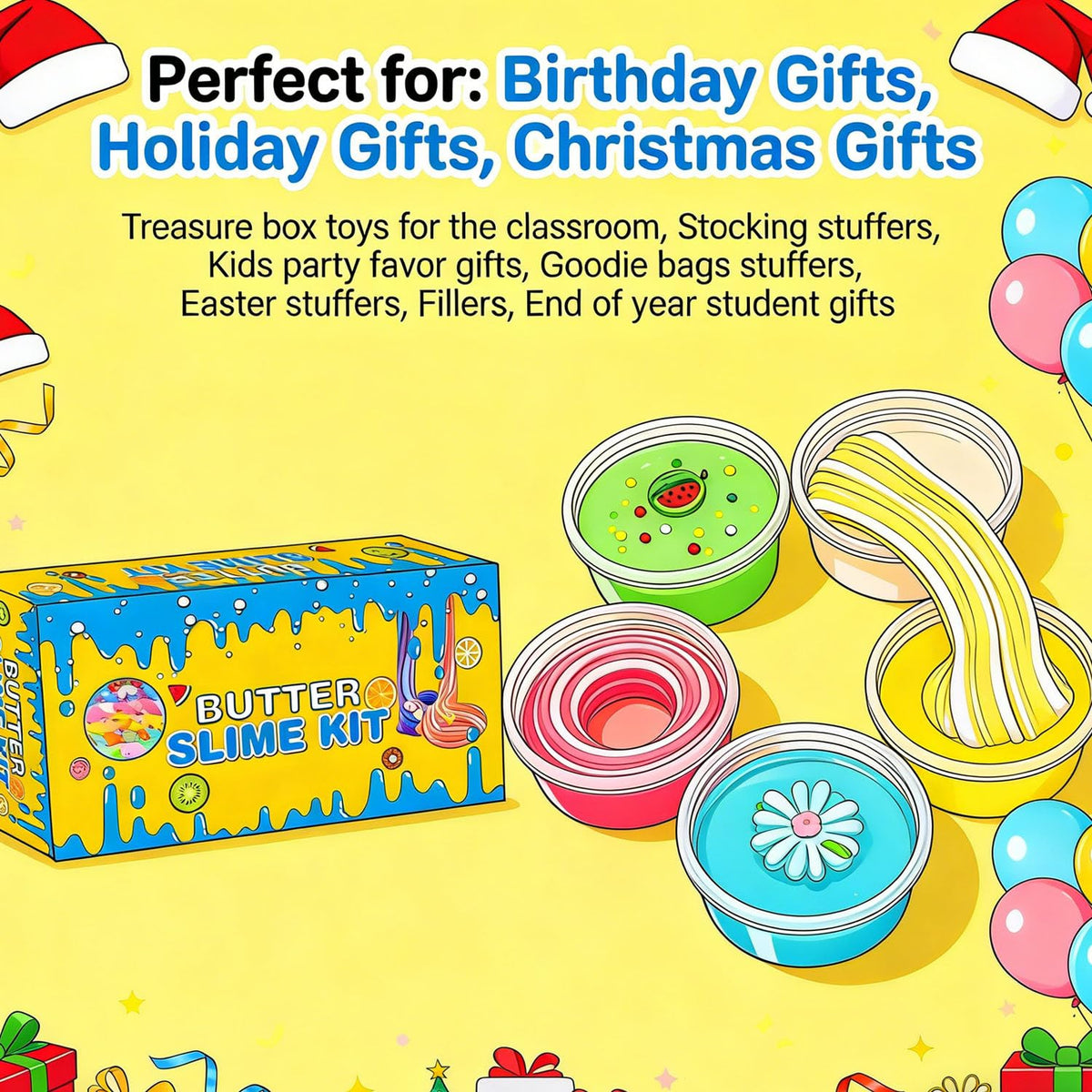 Howlaiwoo 16-Pack Two-Toned Butter Slime Kit — Soft, Non-Sticky DIY Slime for Kids