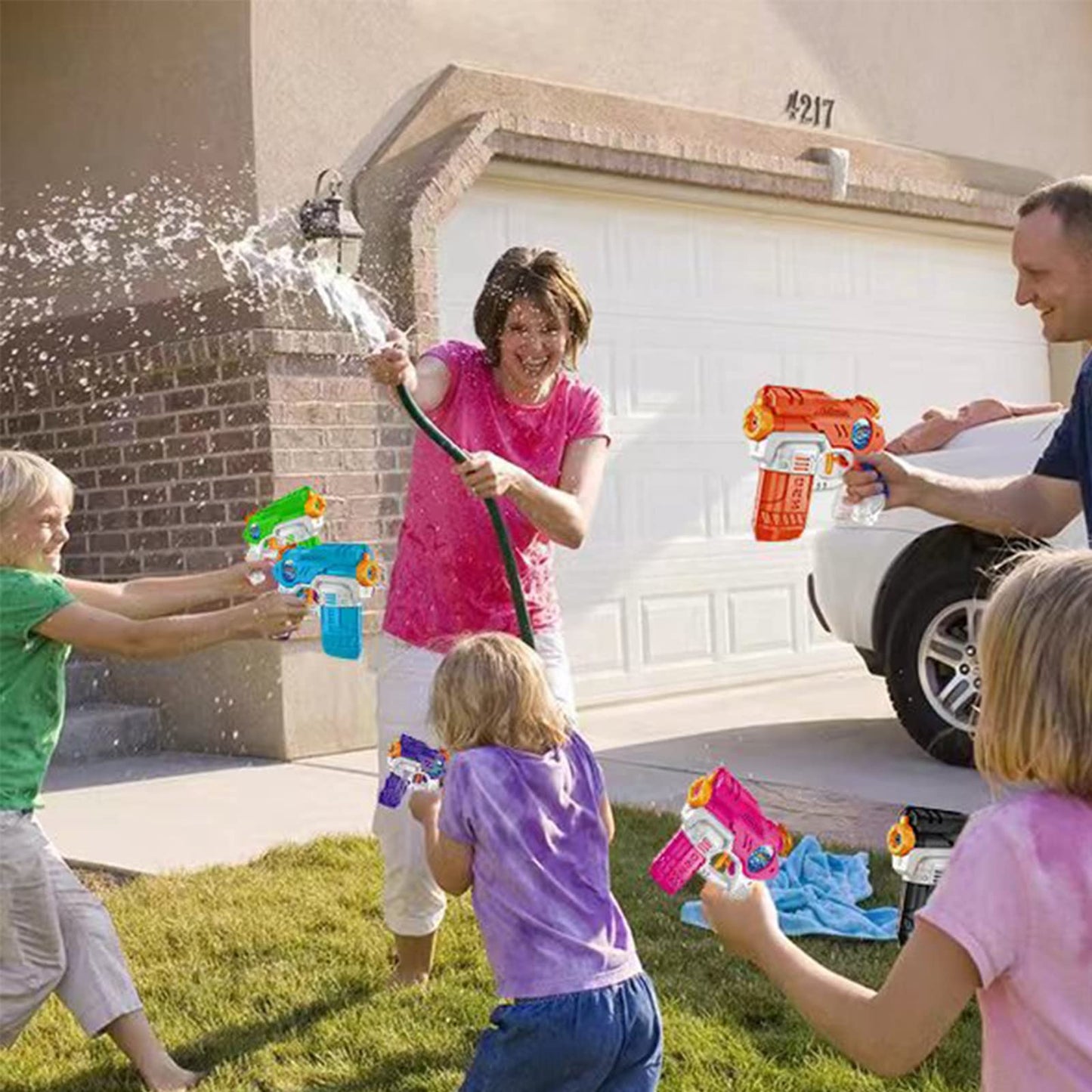 HozHoy Water Guns for Kids 6 Pack – 220CC Capacity, 15–20 ft Range
