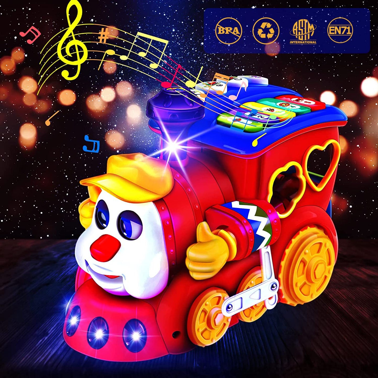 HSNEOI Musical Train Baby Toy – Learning Blocks, Lights & Music for 6–18 Months