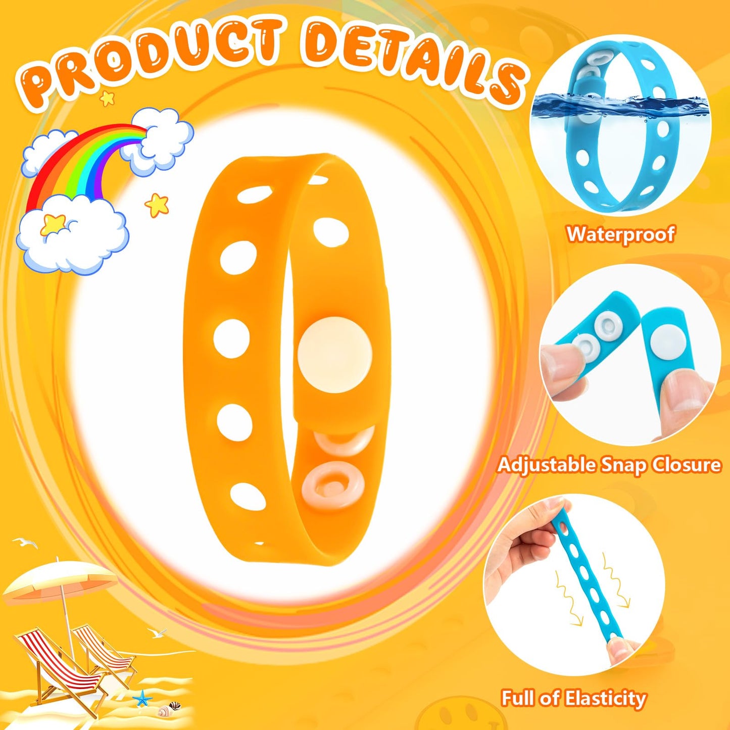 HTZNHXT 20 Pcs Silicone Charm Bracelets – Adjustable 8-Inch Kids Wristbands, Bulk Class Party Favors
