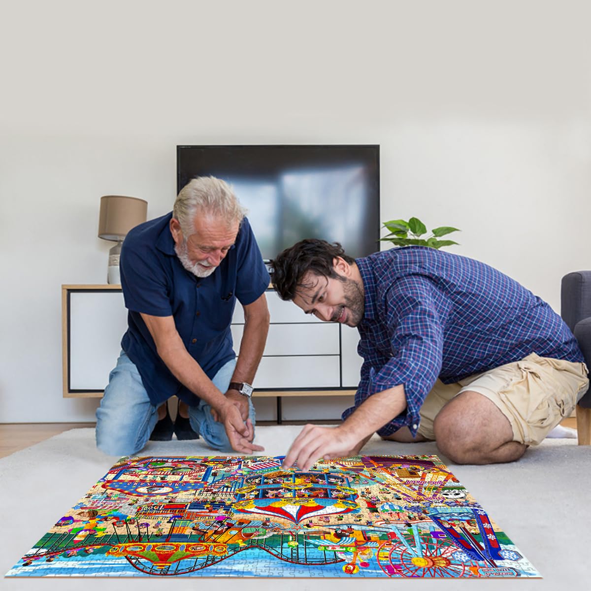 HUADADA 1000-Piece Jigsaw Puzzle – Amusement Park Edition for Adults
